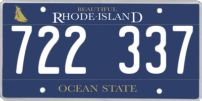 RI license plate 722337