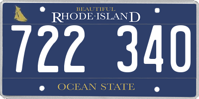 RI license plate 722340