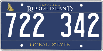 RI license plate 722342