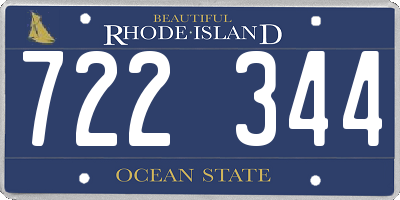 RI license plate 722344