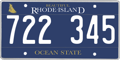 RI license plate 722345