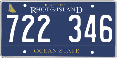 RI license plate 722346