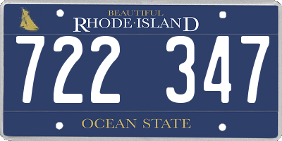RI license plate 722347