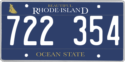 RI license plate 722354