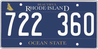 RI license plate 722360