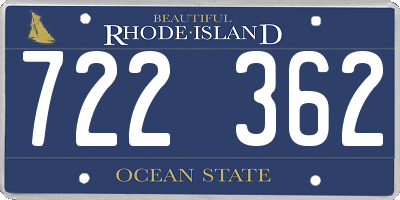 RI license plate 722362