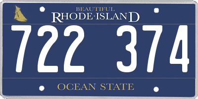 RI license plate 722374