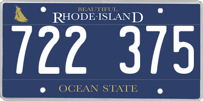 RI license plate 722375