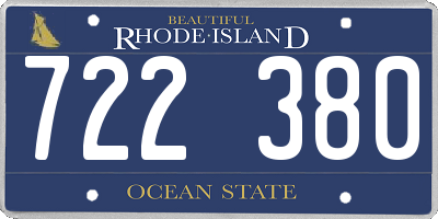 RI license plate 722380
