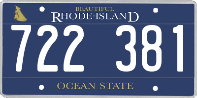 RI license plate 722381