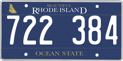 RI license plate 722384