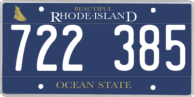 RI license plate 722385