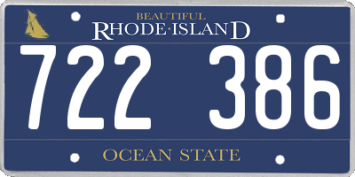 RI license plate 722386