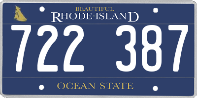 RI license plate 722387