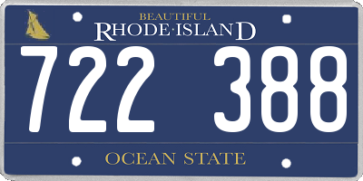 RI license plate 722388