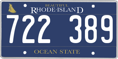 RI license plate 722389