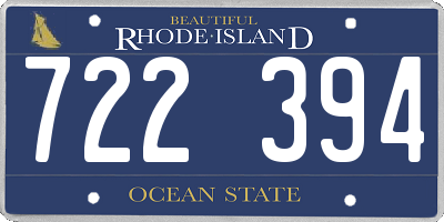 RI license plate 722394