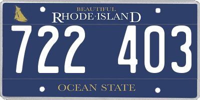 RI license plate 722403