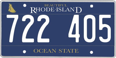 RI license plate 722405
