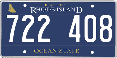 RI license plate 722408