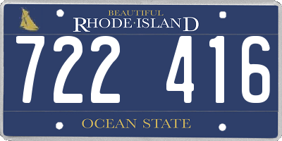 RI license plate 722416