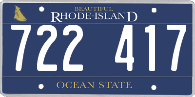 RI license plate 722417