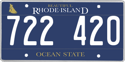 RI license plate 722420