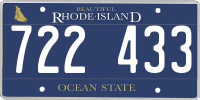 RI license plate 722433