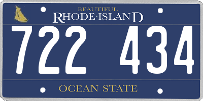 RI license plate 722434