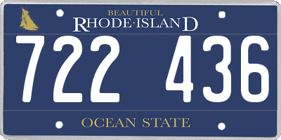 RI license plate 722436