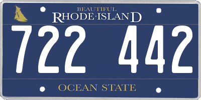 RI license plate 722442