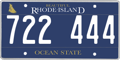 RI license plate 722444