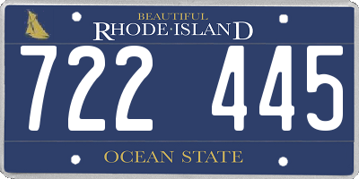 RI license plate 722445