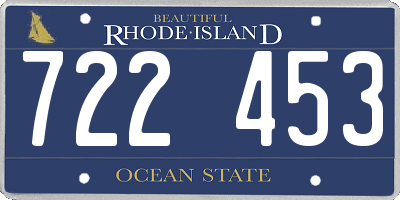 RI license plate 722453