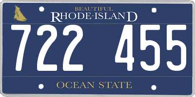 RI license plate 722455