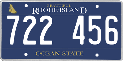 RI license plate 722456