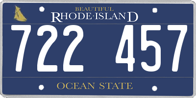 RI license plate 722457