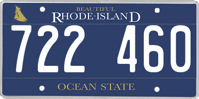 RI license plate 722460