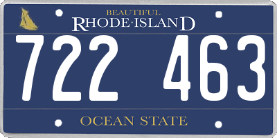 RI license plate 722463