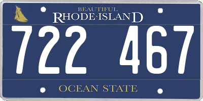 RI license plate 722467