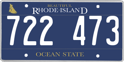 RI license plate 722473