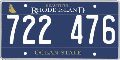RI license plate 722476