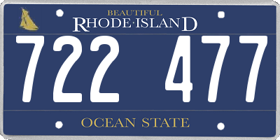RI license plate 722477