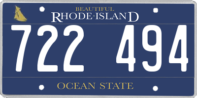 RI license plate 722494