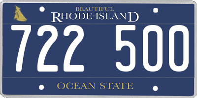 RI license plate 722500