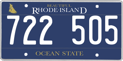 RI license plate 722505