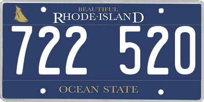RI license plate 722520