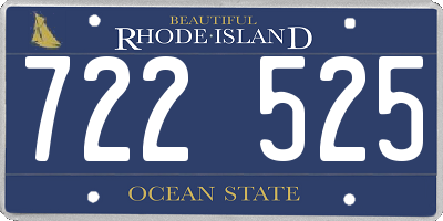 RI license plate 722525