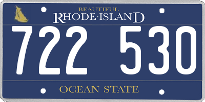 RI license plate 722530