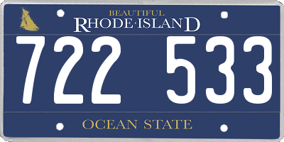 RI license plate 722533